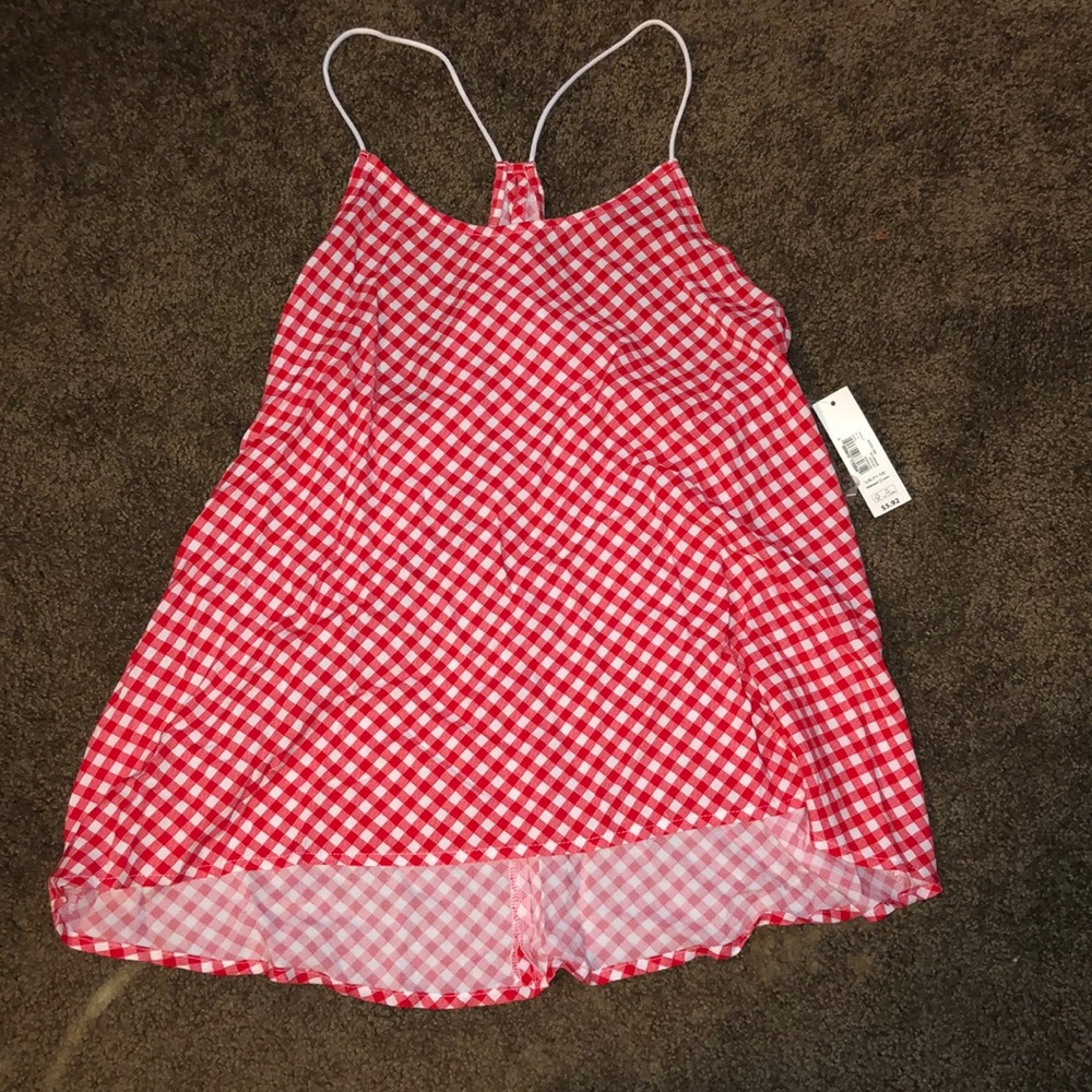 Red plaid cami tank top